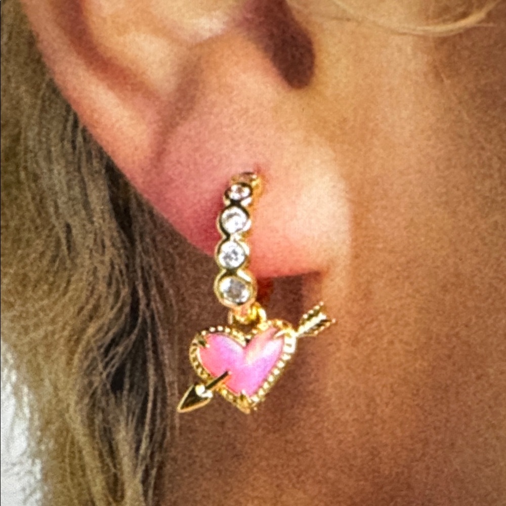 Kendra Scott Ari Convertible Gold Heart Arrow Earrings